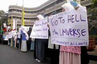 Miss Universe protest in Bandung Indonesia