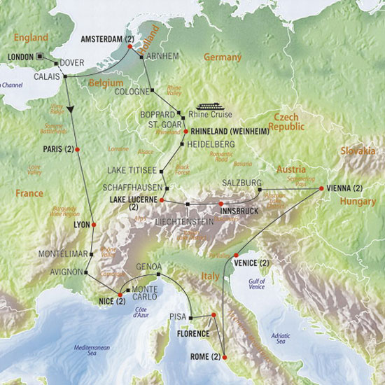 The Cosmopolitan Europe travel map