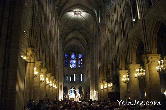 Inside the Notre Dame, Paris, France