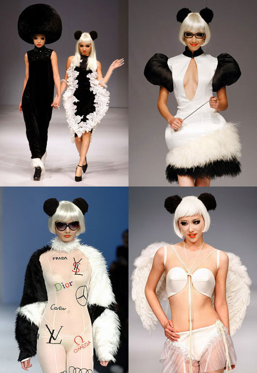Zhao Bandi panda fashion at China Fashion Week