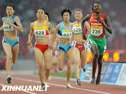 Sudan track runner running on bare feet in Beijing Olympic test event