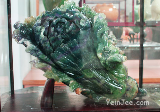 A vege-look-alike jade carving in a jade museum in Hualian, Taiwan