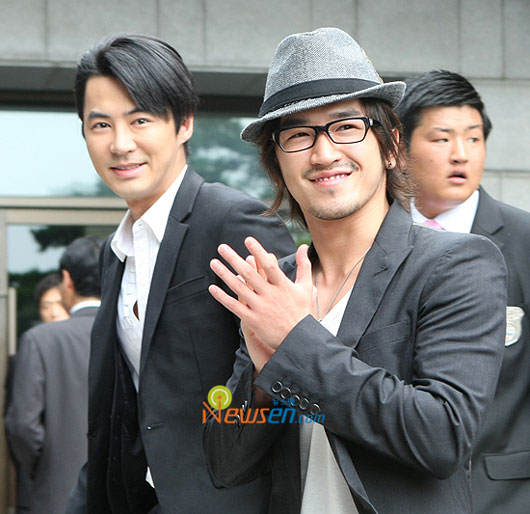Jun Jin and Lee Min-woo at Yoo Jae-suk wedding in Seoul, Korea