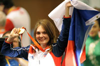 Katerina Emmons of Czech Republic won first gold medal in 2008 Beijing Olympics