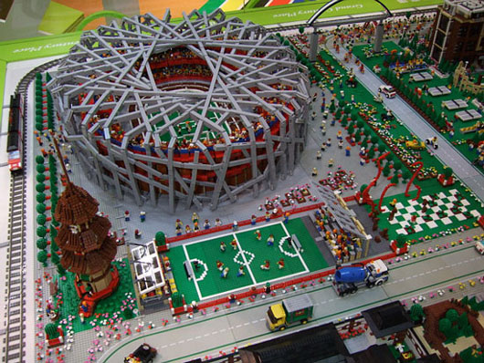 Lego Sports City recreation of Beijing Olympics venues