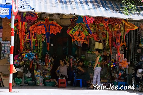 Kite shop in Hanoi Old Quarter, Vietnam