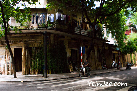 Bamboo street in Hanoi Old Quarter, Vietnam