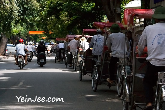 Cyclos in Hanoi Old Quarter, Vietnam