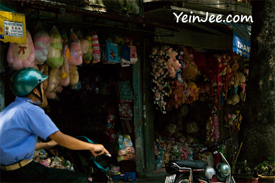 Toy shops in Hanoi Old Quarter, Vietnam