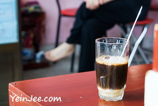 Vietnamese ice-milk coffee in Hanoi