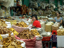 Picture of dry goods vendor at Ben Thanh Market in Ho Chi Minh City, Vietnam