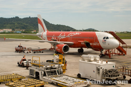 AirAsia airplane at Penang International Airport in Bayan Lepas