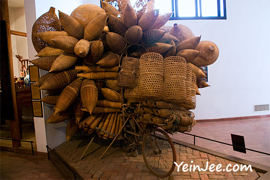 Vietnamese bicycle with fish traps exhibited at the Museum of Ethnology in Hanoi