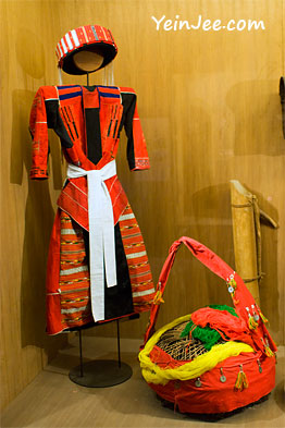 Traditional Vietnamese ethnic costumes at Museum of Ethnology in Hanoi