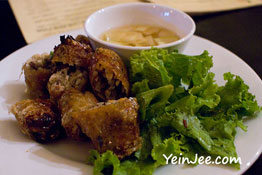 Fried spring roll at Quan An Ngon restaurant in Hanoi, Vietnam