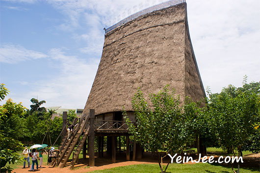 Outdoor exhibit at Vietnam Museum of Ethnology in Hanoi