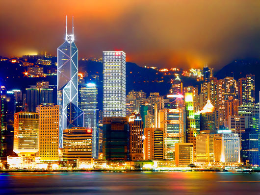 Picture of Hong Kong Central and Victoria Harbour at night