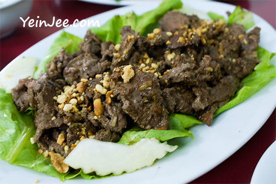Tasty beef at Hue Food Restaurant in Hanoi, Vietnam