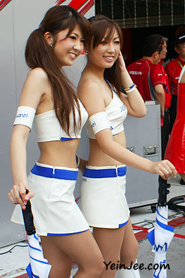 Japanese race queens Akari Arimura and Mami Matsumoto at Super GT Malaysia 2008