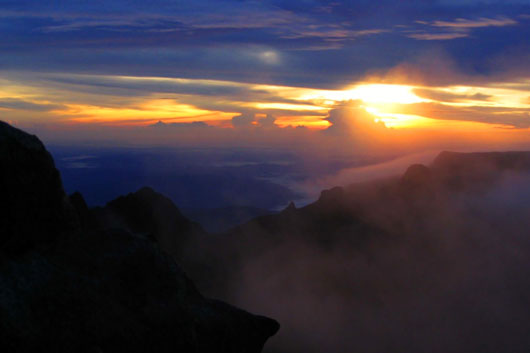 Sunrise at Mt Kinabalu in Sabah, Malaysia
