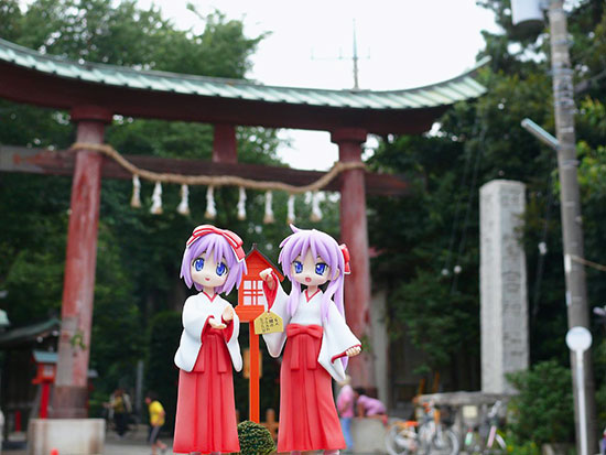 Kagami and Tsukasa Hiiragi Washinomiya Shrine Japan