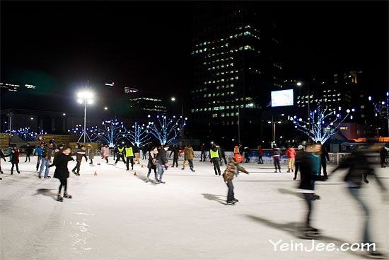 Ice skating ring at Gwanghwamun, Seoul