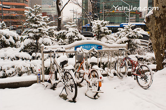 March snow in Seoul, South Korea