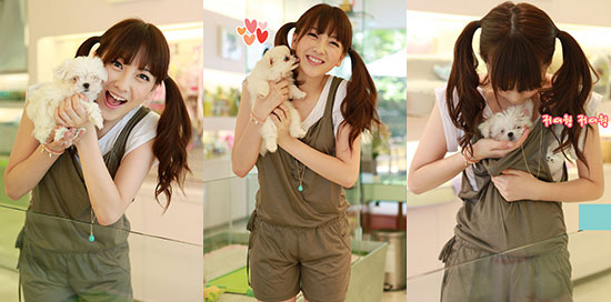 Kara Jiyoung and cute puppy
