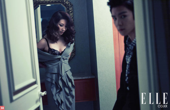 Lee Mi-sook and Big Bang T.O.P. on Elle Korean magazine