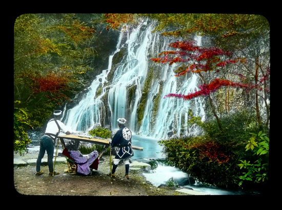 Japanese waterfall vintage photo by T Enami