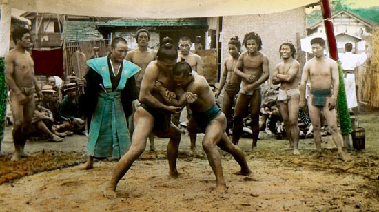 Sumo wrestlers vintage photo by T Enami