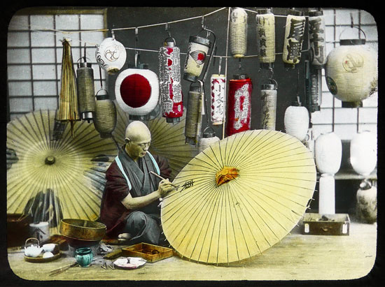 Japanese umbrella maker vintage photo by T Enami