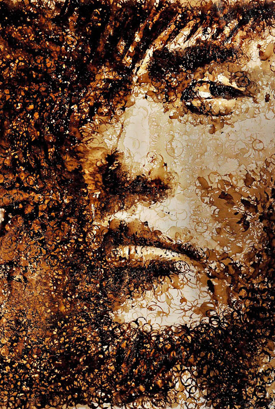 Jay Chou coffee stained cup portrait