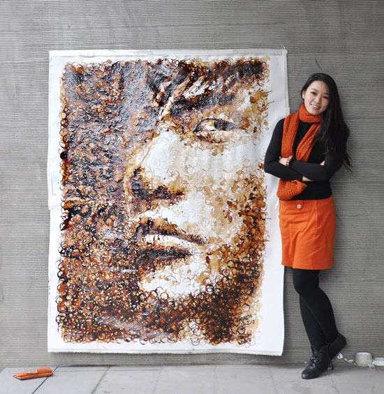 Hong Yi Jay Chou coffee stain portrait