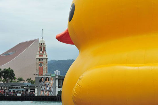 Giant rubber duck in Hong Kong