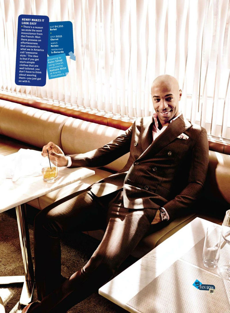 French footballer Thierry Henry American GQ Magazine