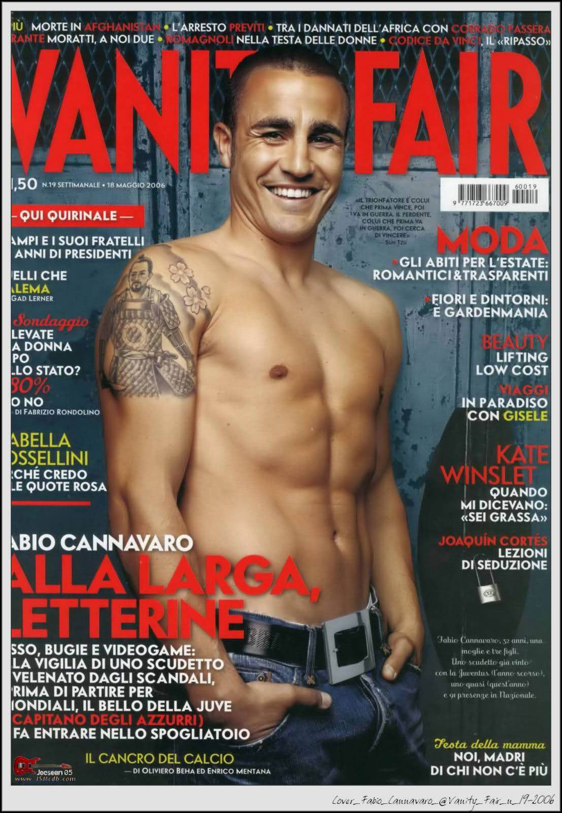 Fabio Cannavaro Japanese tattoo Vanity Fair Italia